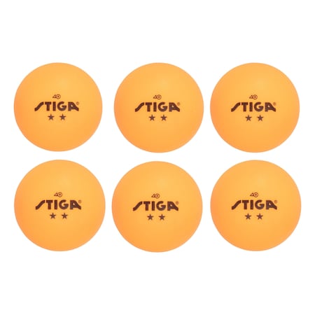 Stiga 2-Star Orange Balls, 6PK T1421-1